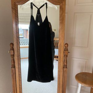 Madewell Black Velvet Dress Spaghetti Strap Size 0 NWT Perfect Party Dress